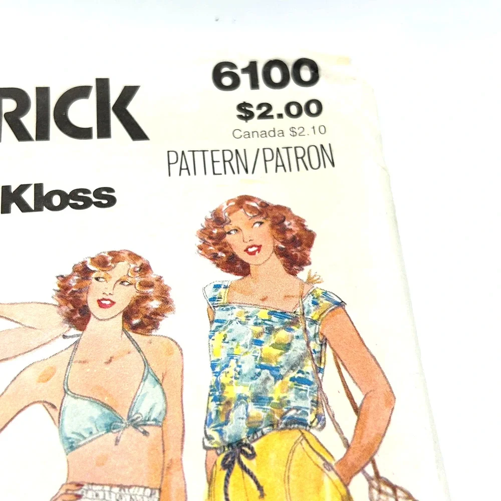 Butterick Vintage 1980's Pattern #6100 John Kloss Misses Bikini Size 14‎